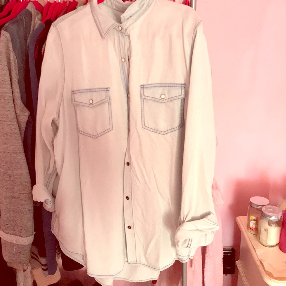 Oversized boyfriend button up shirt